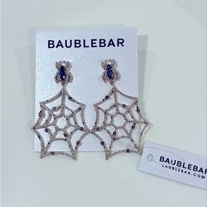 BaubleBar “Read It and Creep” Spider Web Statement Earrings - NWT